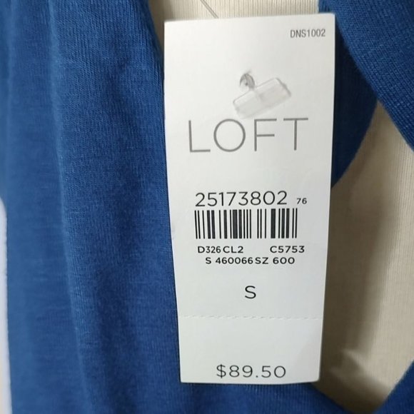 LOFT Jumpsuit S Blue Flowy Tie Waist Blue Jumpsuit Relaxed Soft Summer NEW - Picture 11 of 11